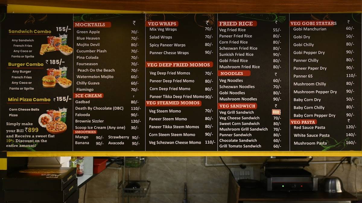 Sunkish Cafe menu