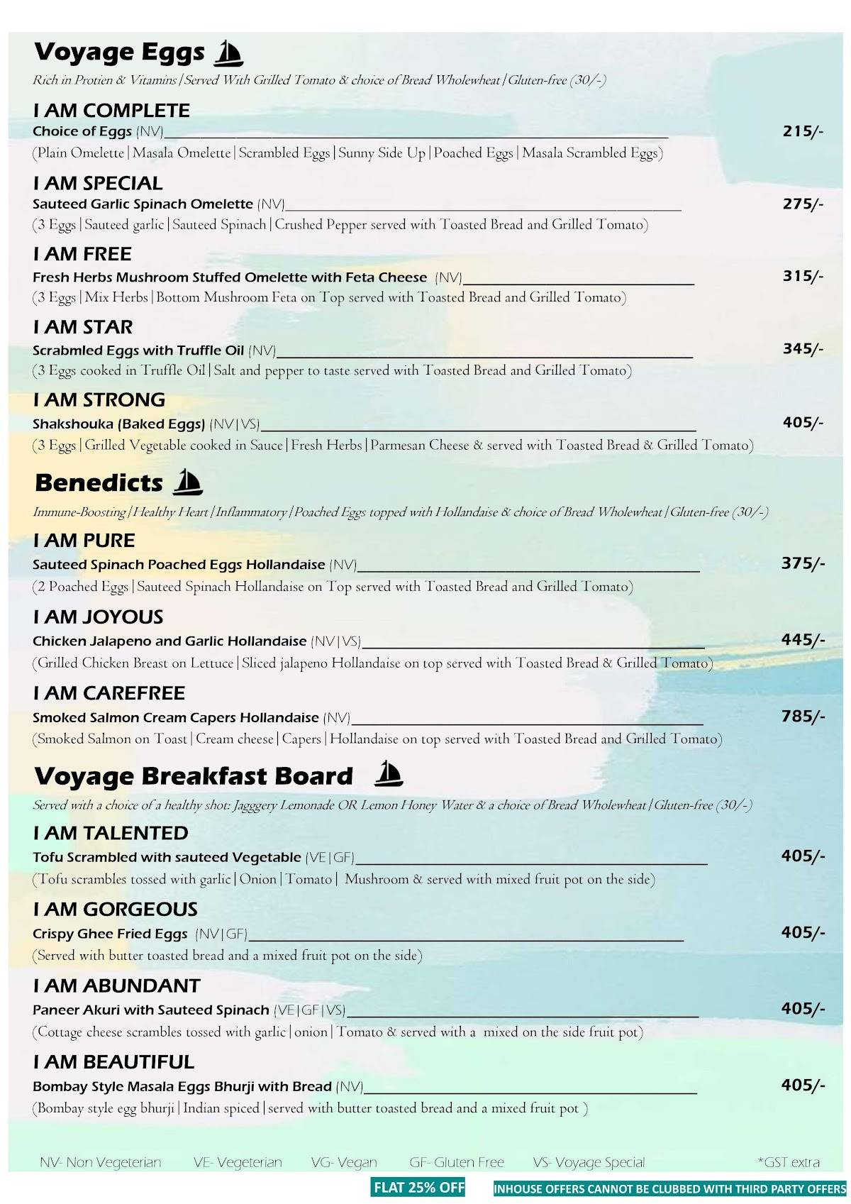 Cafe - The Voyage menu