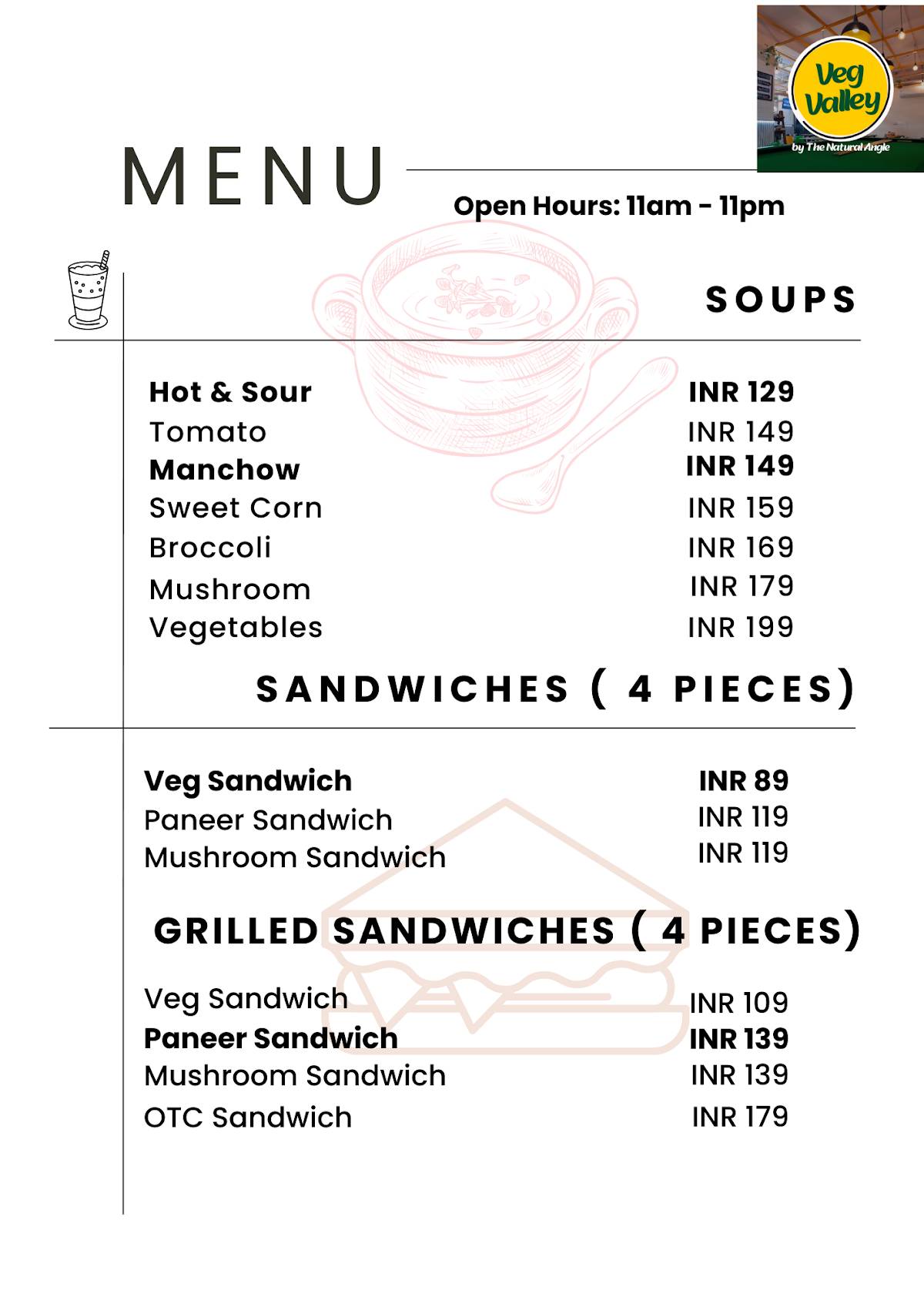 Veg Valley by The Natural Angle menu
