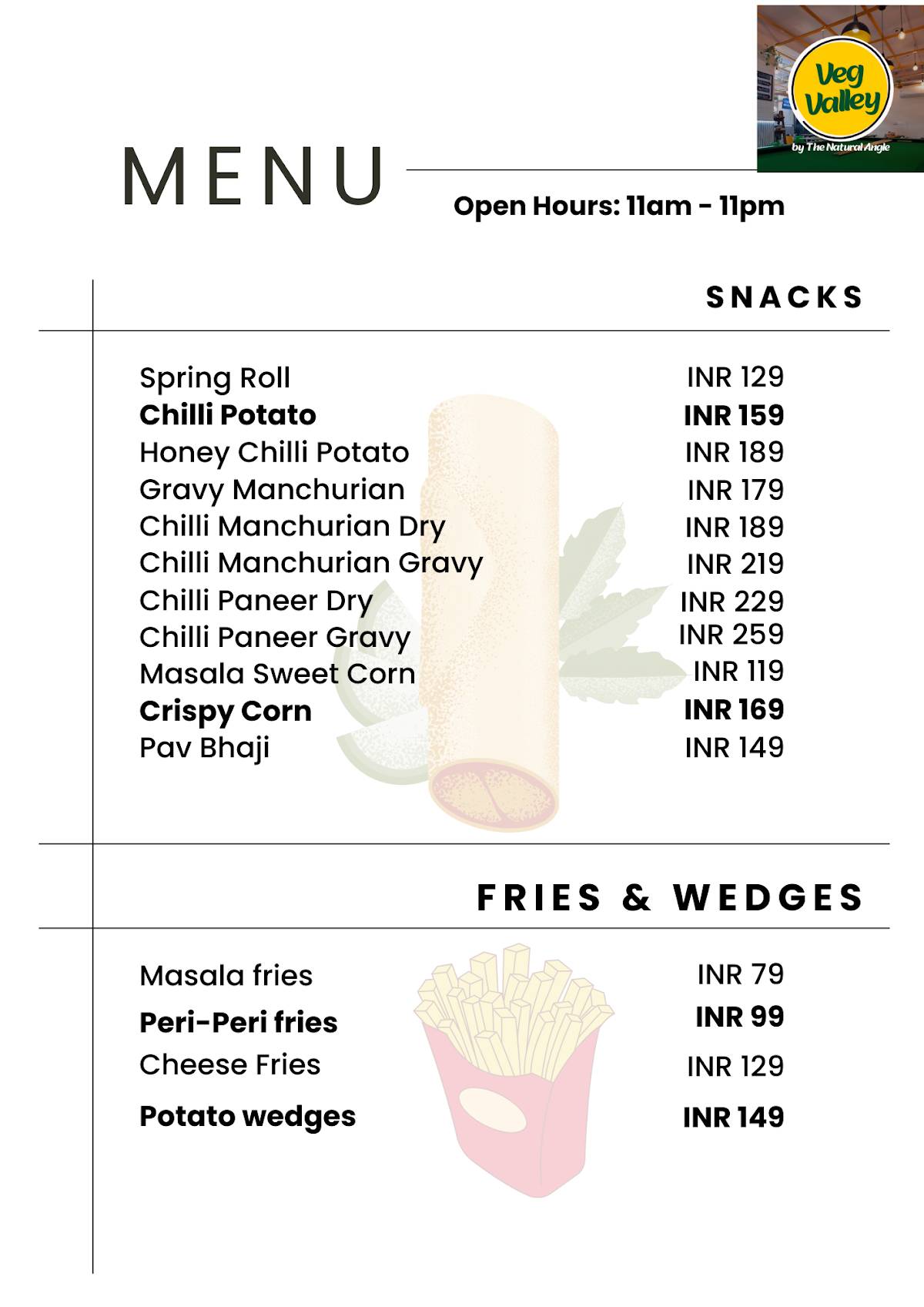 Veg Valley by The Natural Angle menu