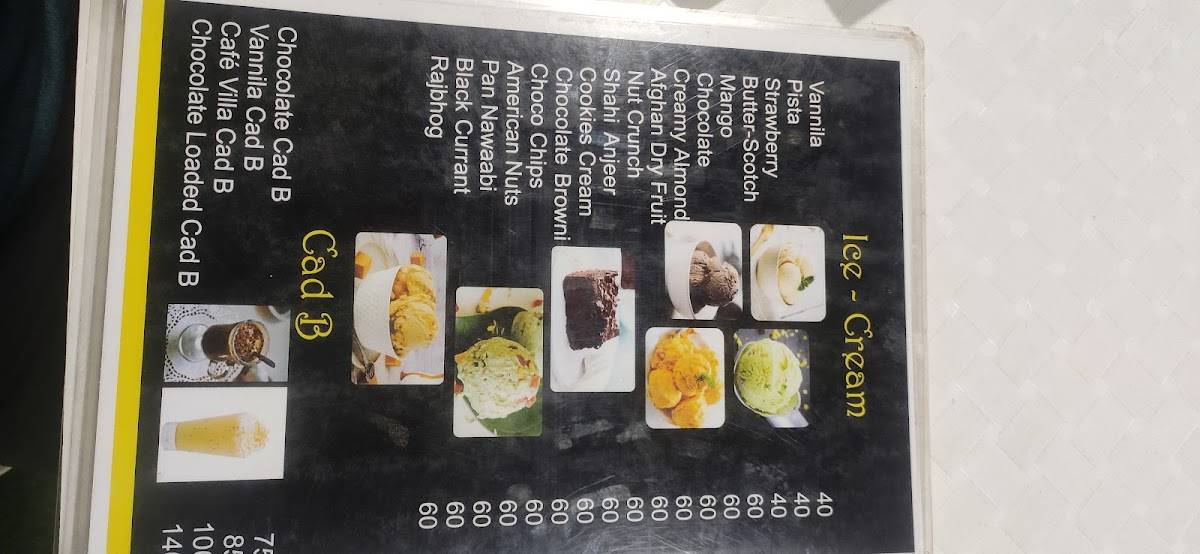 Cafe Villa menu