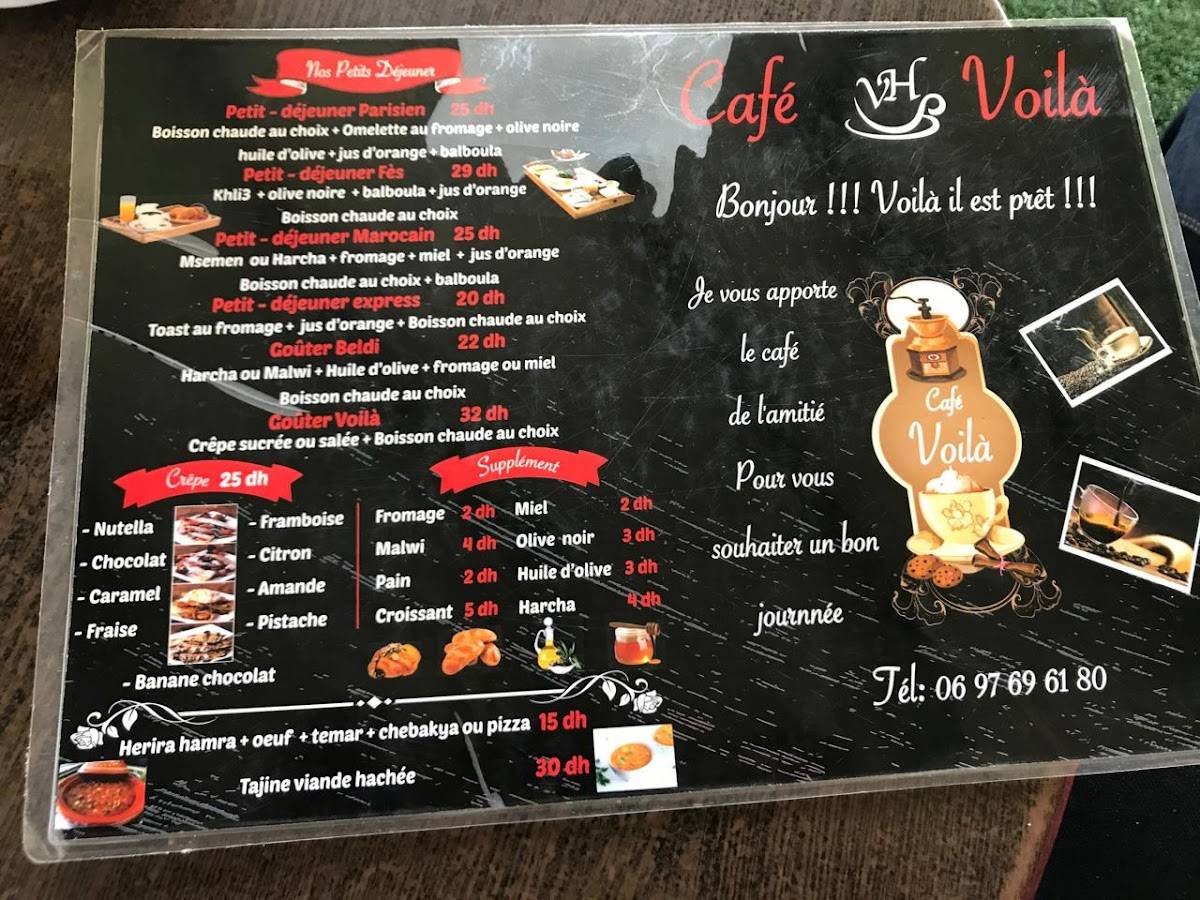 Menu de Café Voila !
