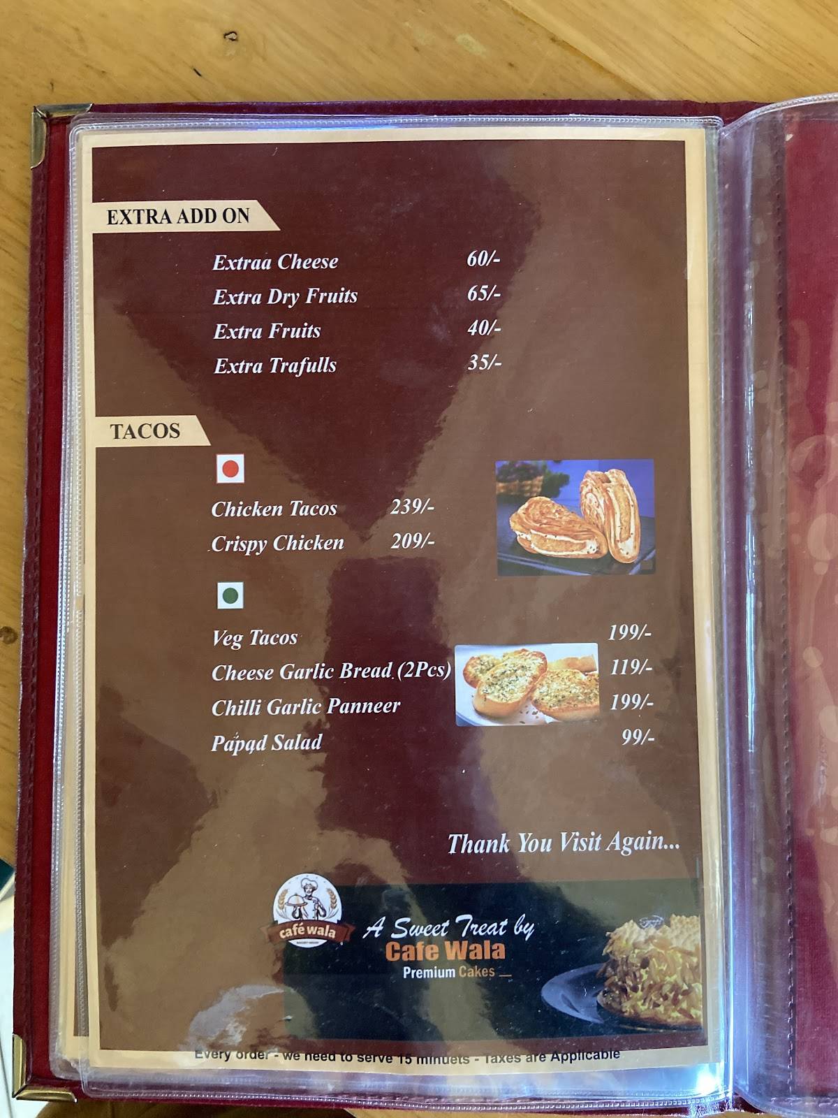 Café Wala menu