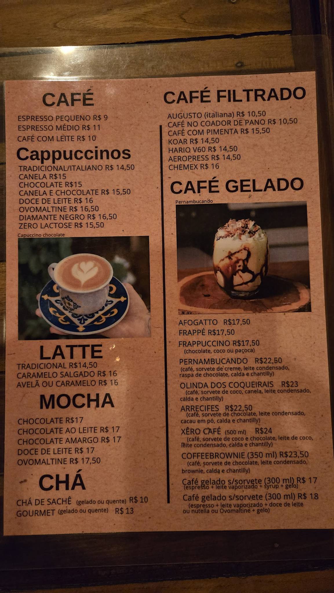 Xêro Café e Arte cardápio