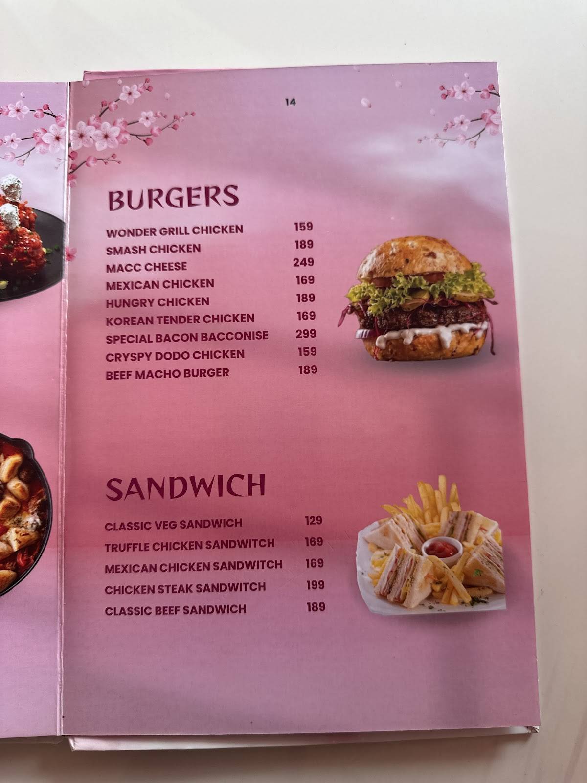 lavesta pink cafe menu