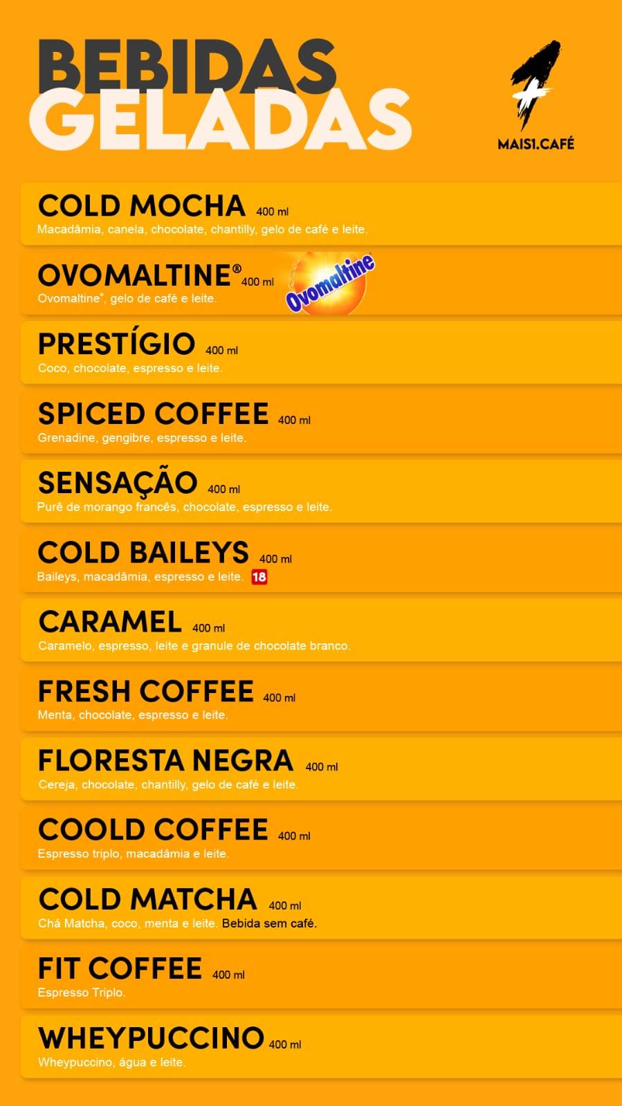 Cafeteria Mais1.Café - Maringá cardápio