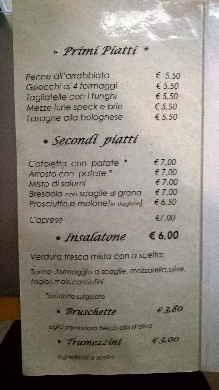Menu di Caffe' Centrale Di Marinelli Maria & C. Sas 