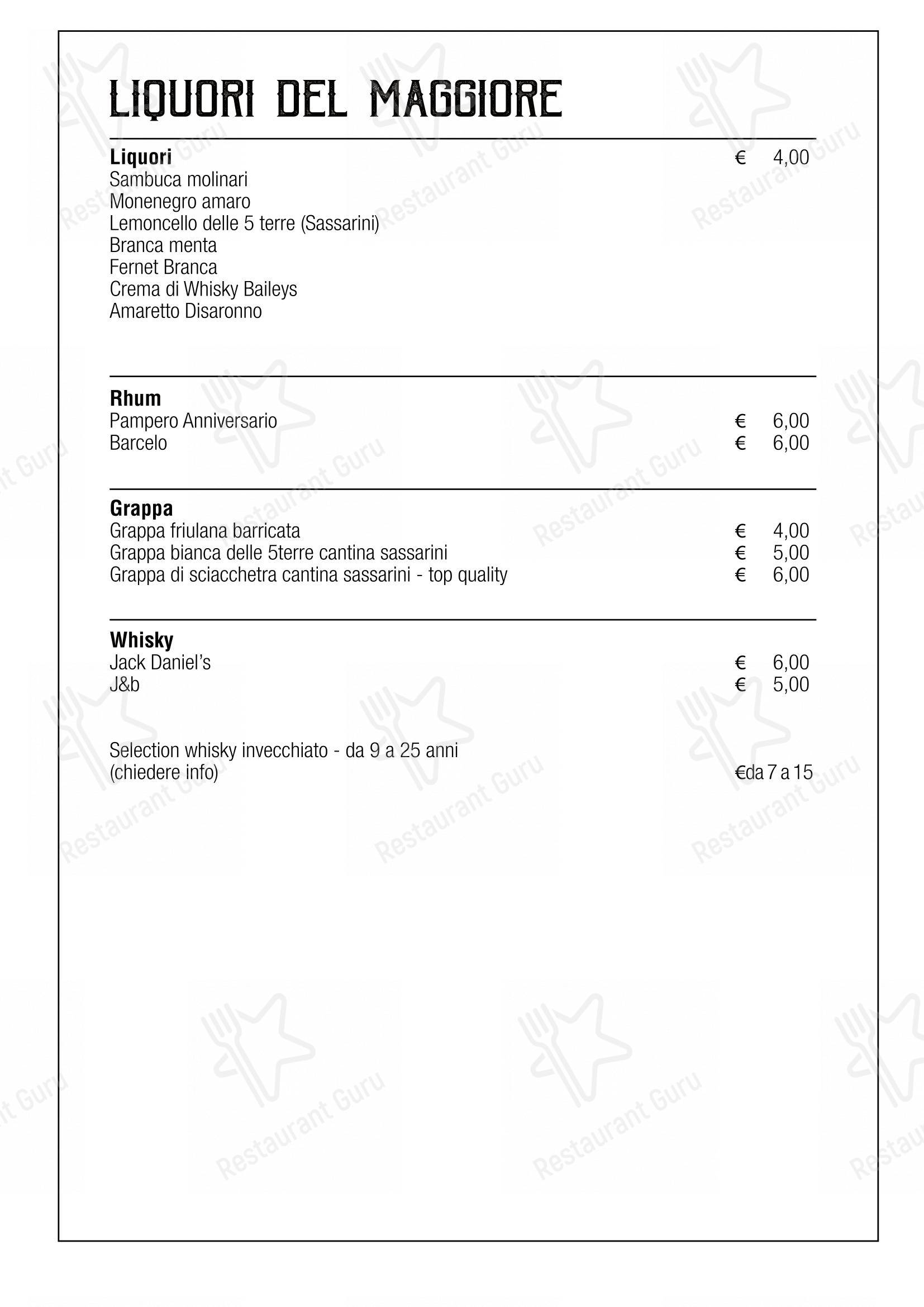 Menu pour Caffè-Restaurant Il Maggiore Riomaggiore pub et bar