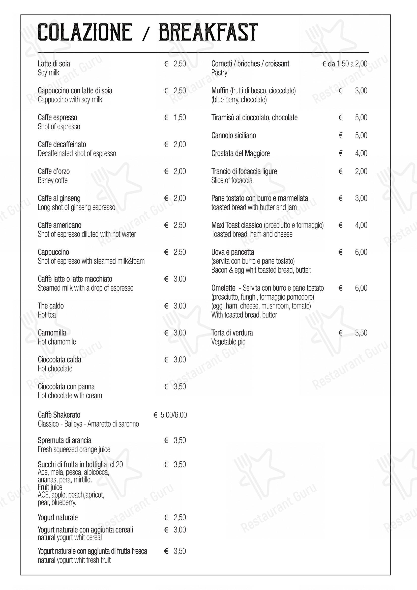 Caffè-Restaurant Il Maggiore Riomaggiore dans Riomaggiore - Menu