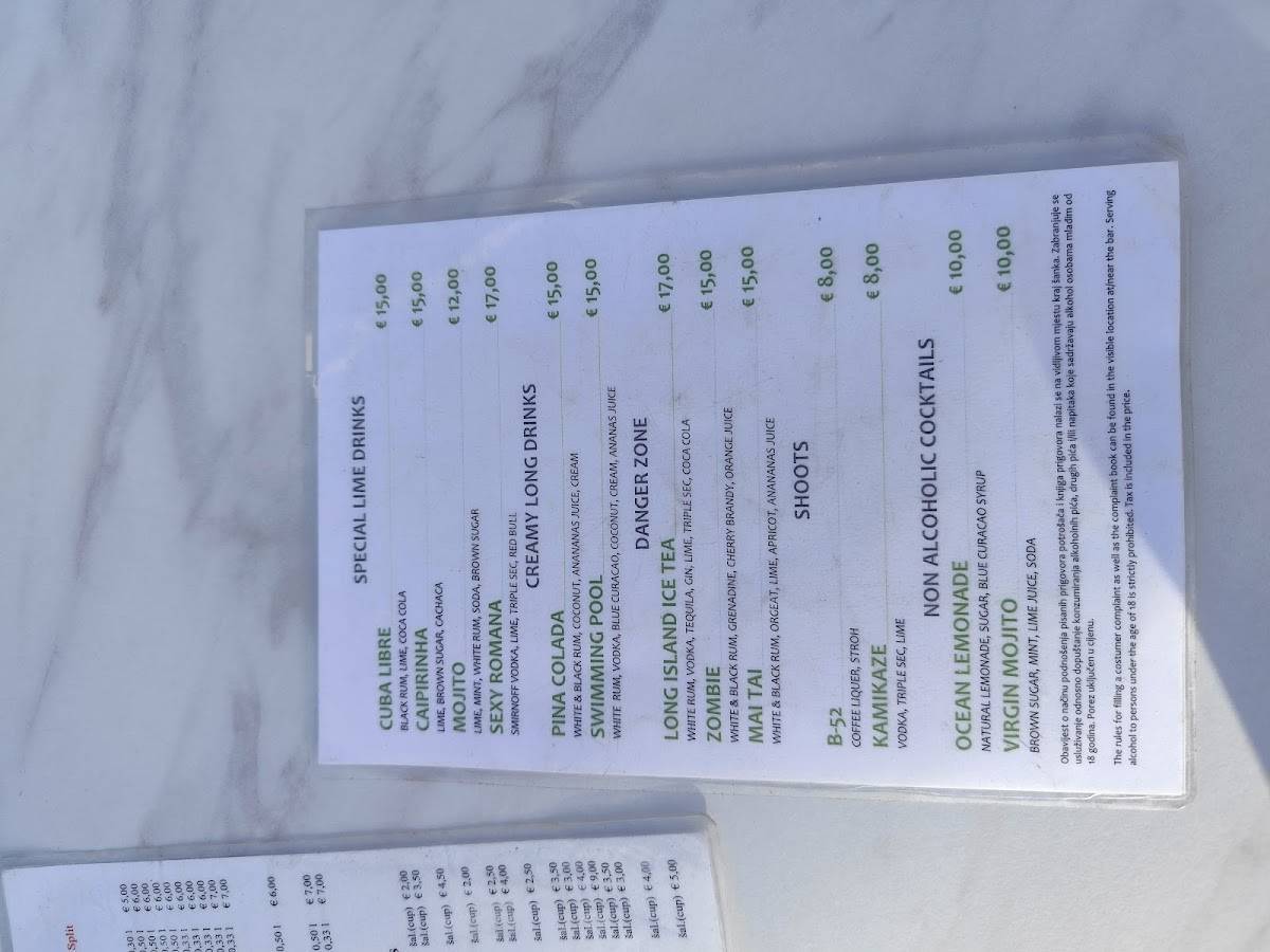 Menu di Caffe Romana 