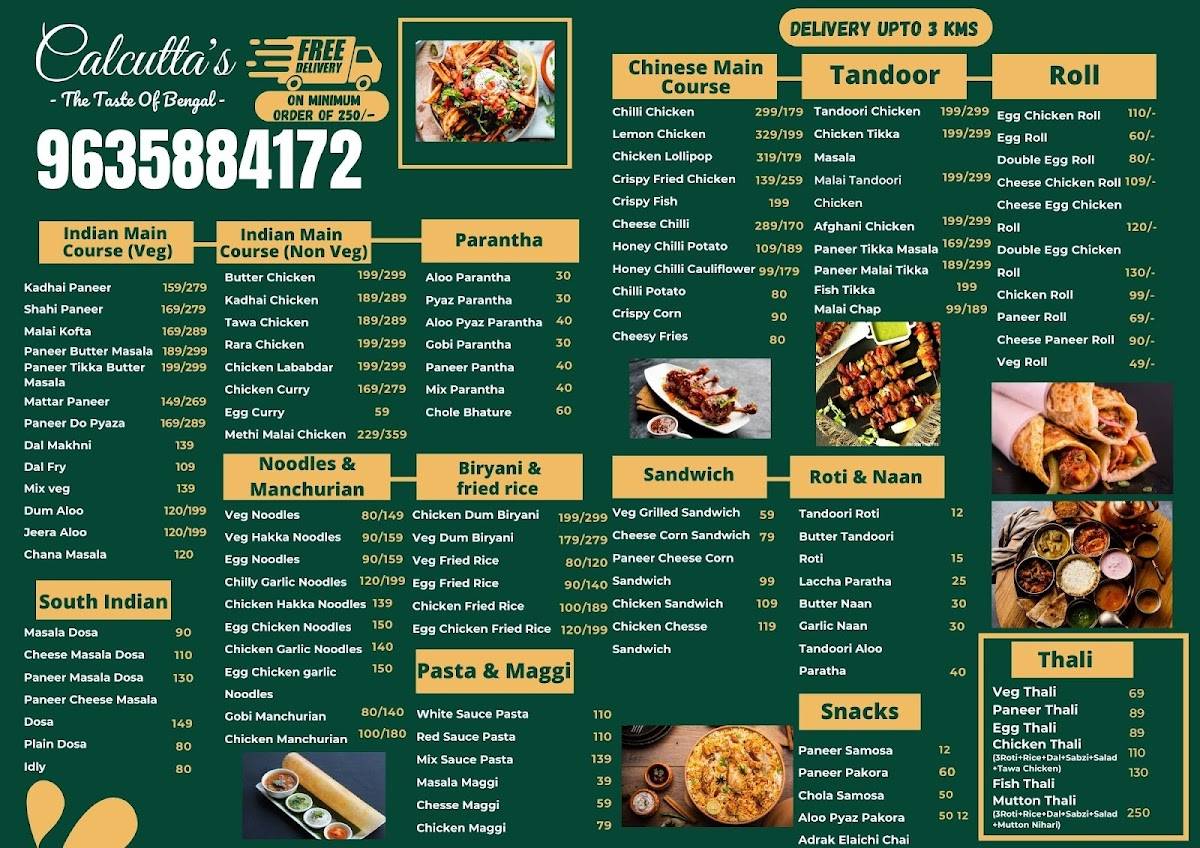 Calcutta's - The Taste Of Bengal menu