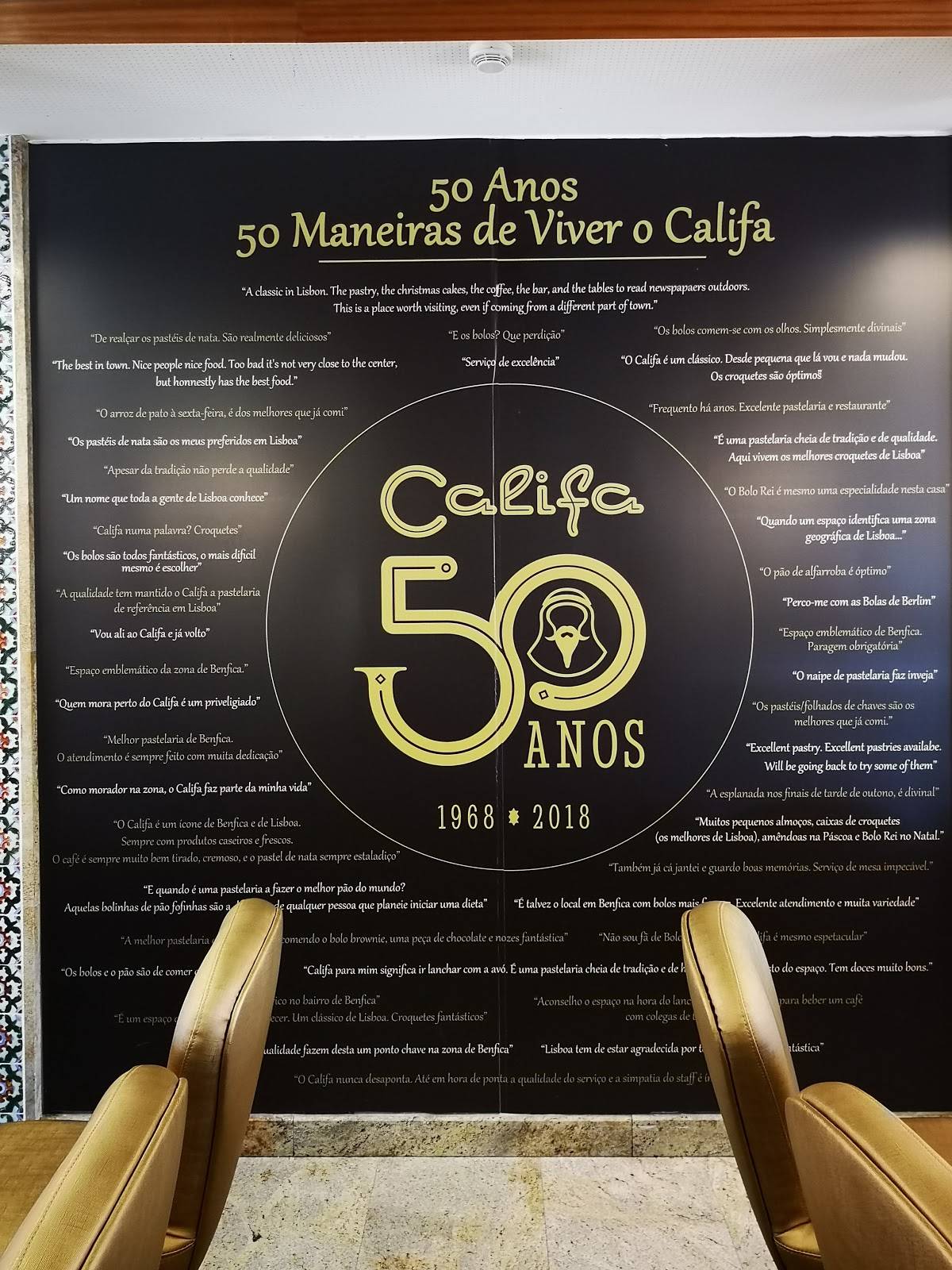 Menu em Califa cafeteria, Lisboa