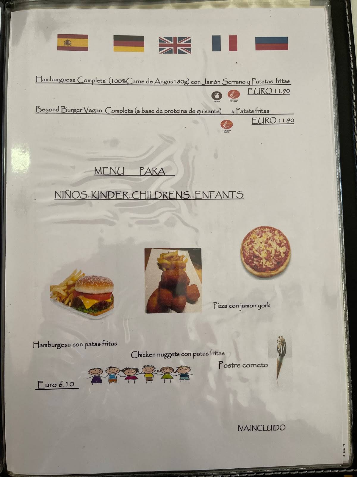 Menu at RESTAURANTE LOS DOS CAÑONES., Calp