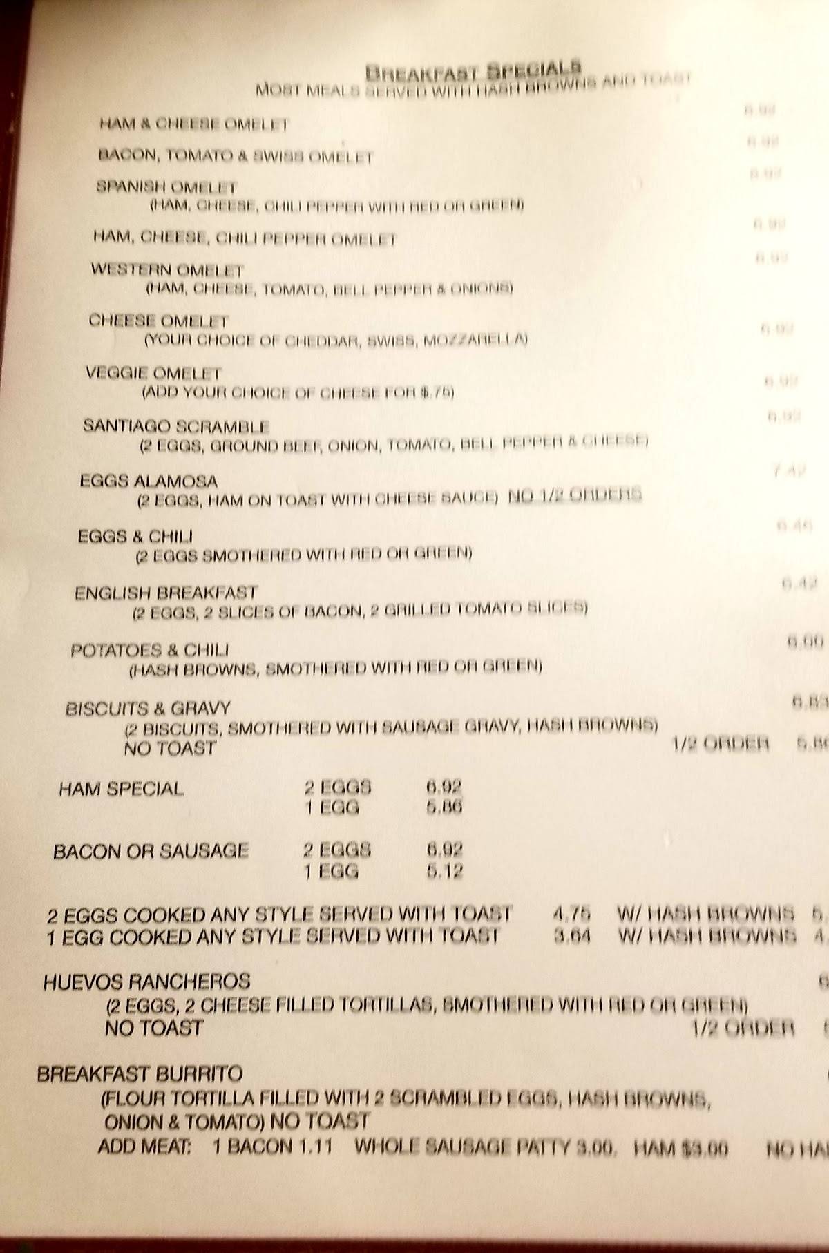 Menu at Campus Café restaurant, Alamosa, 435 Poncha Ave