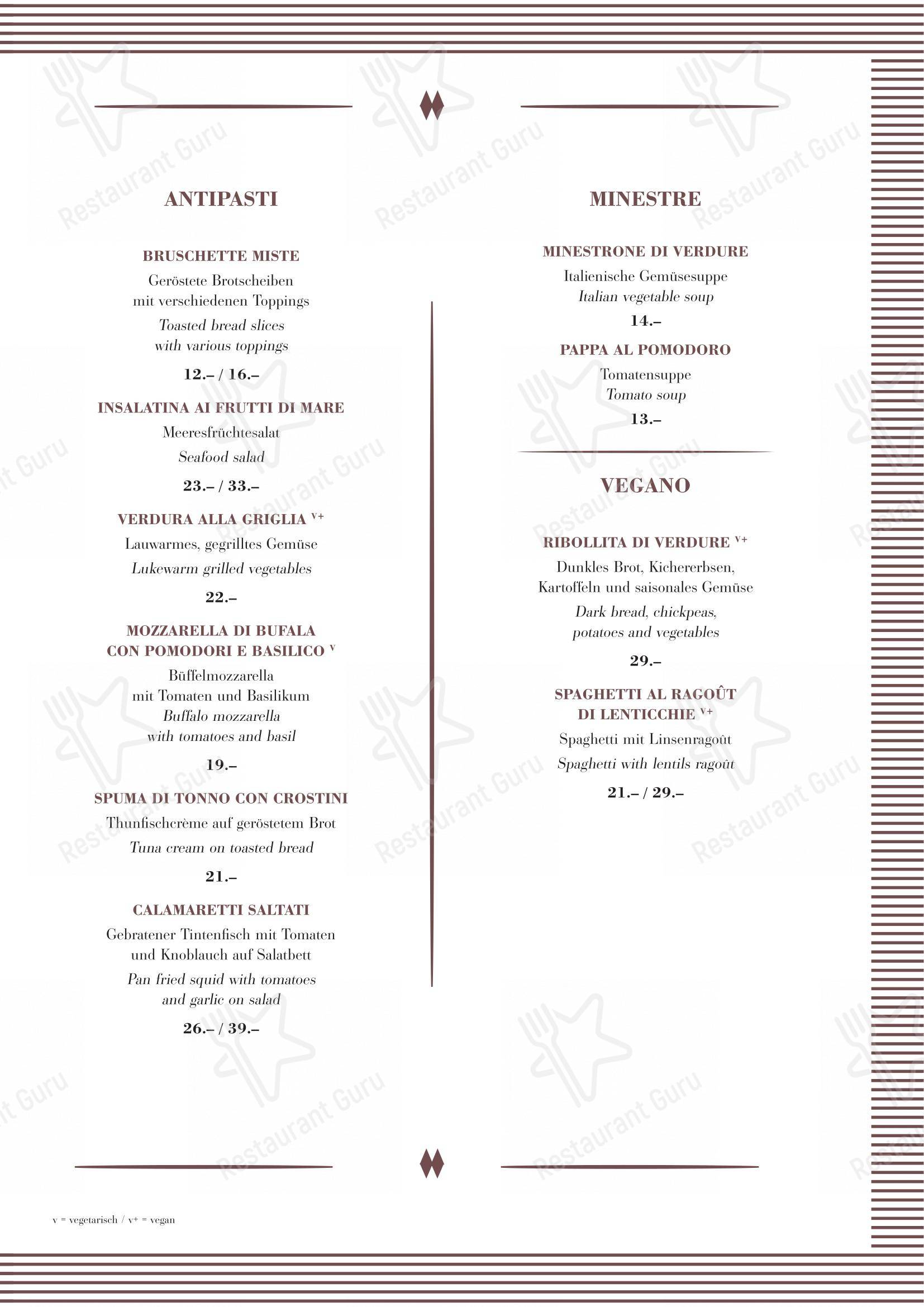 Menu per Cantinetta Antinori ristorante