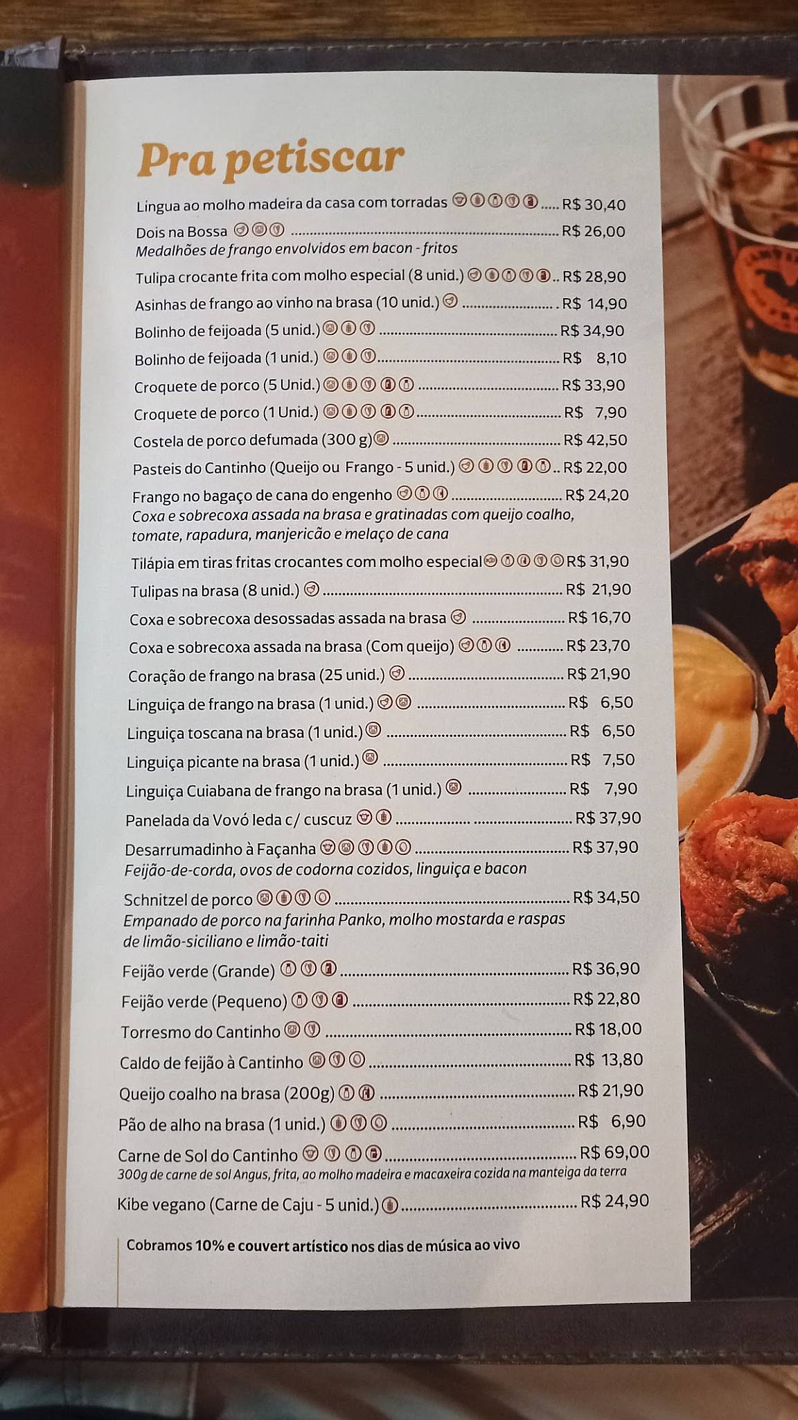 Cantinho do Frango cardápio