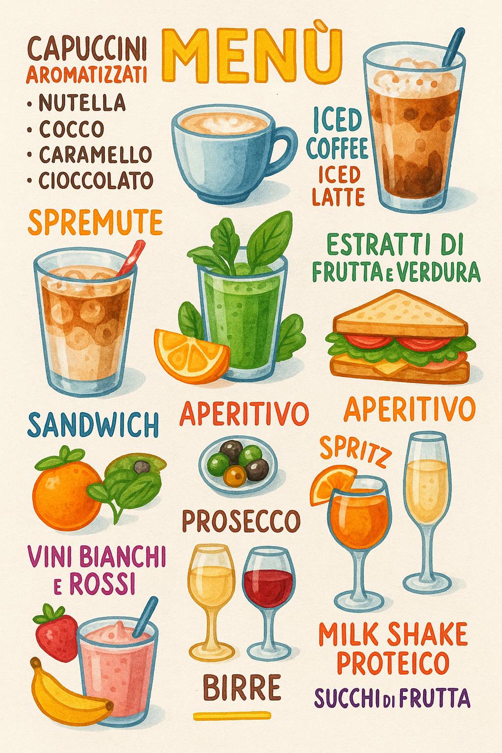 Menu de Cappuccino Doc