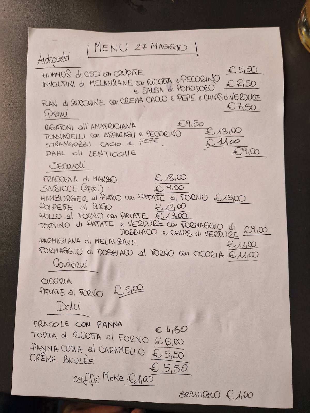 Menu di Casetta Rossa 