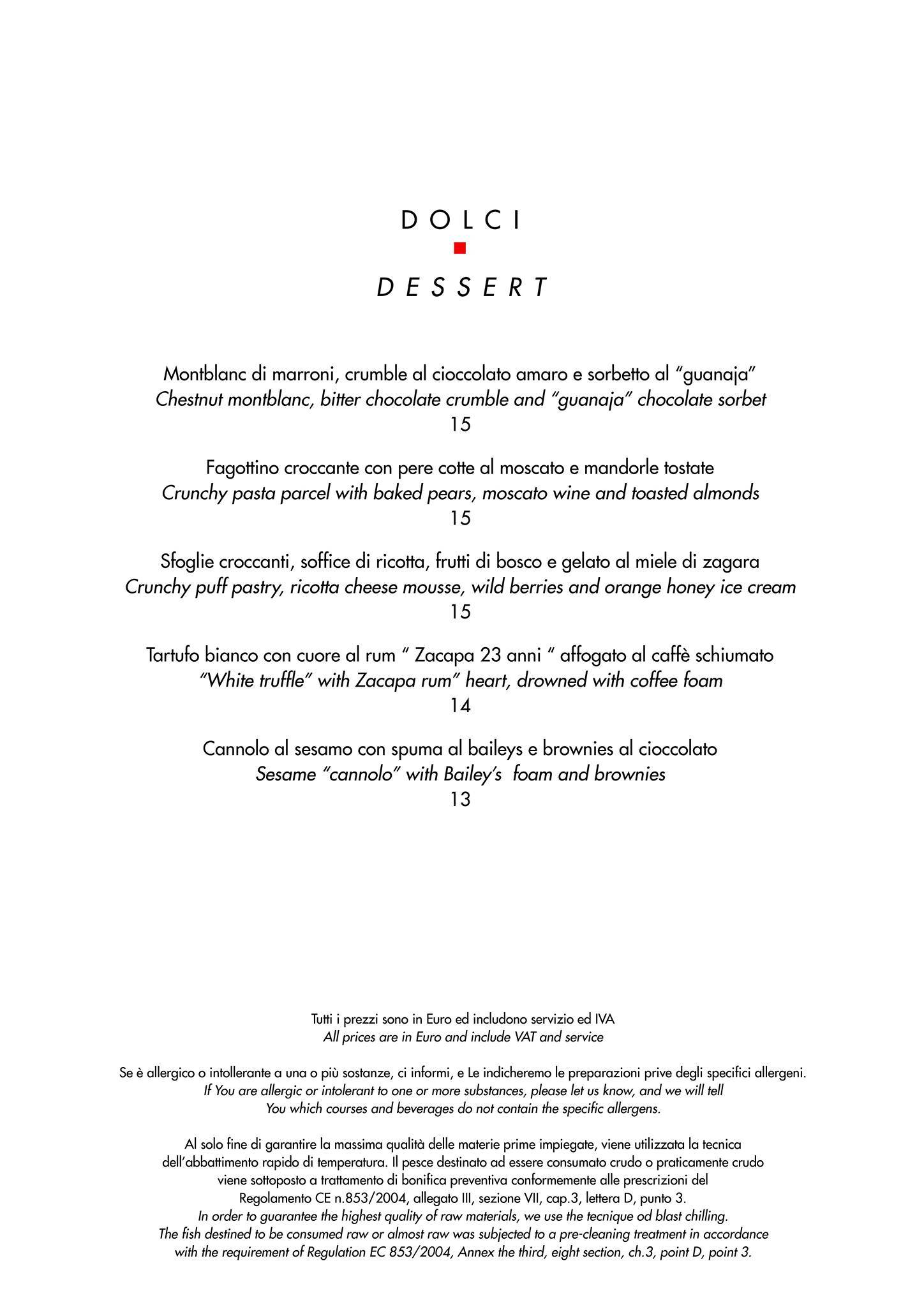 Menu di Casina Valadier 
