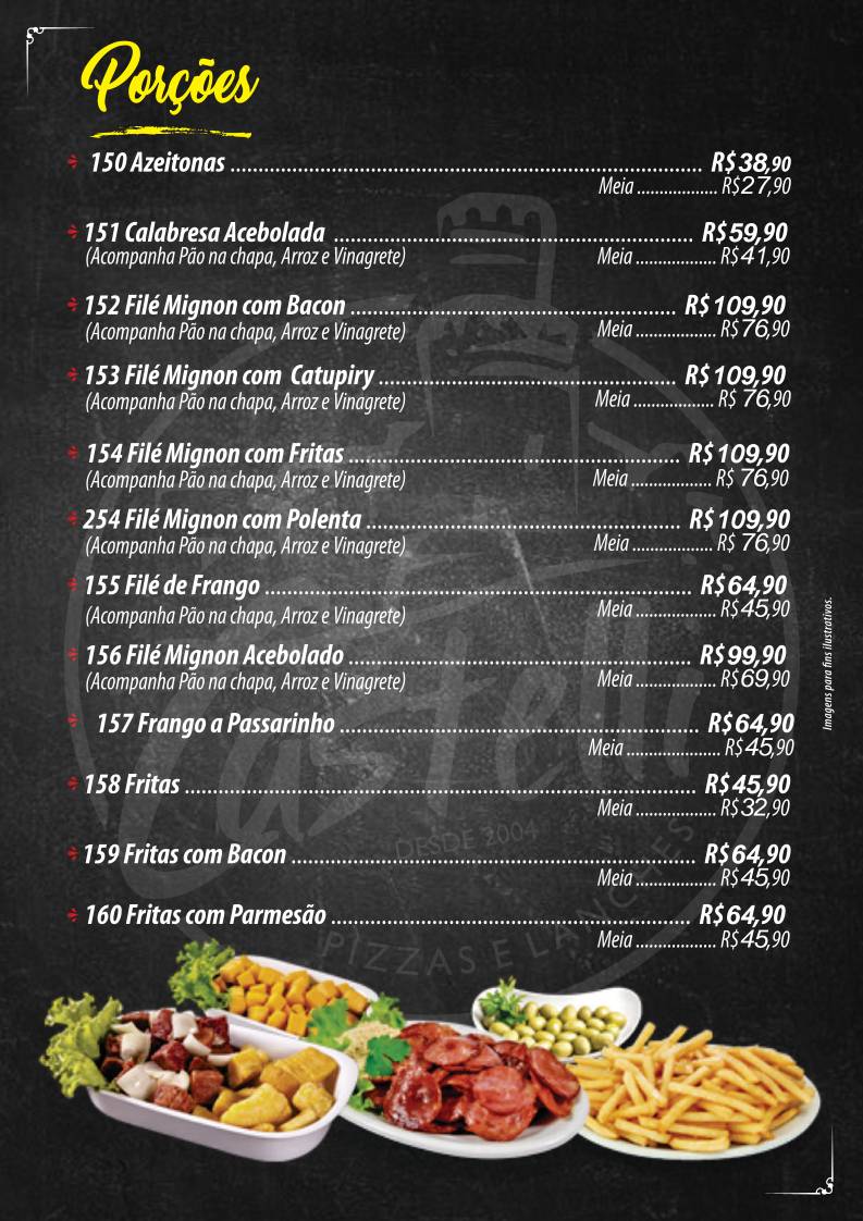Castelli Pizzas E Lanches - Pizzaria em Marilia cardápio