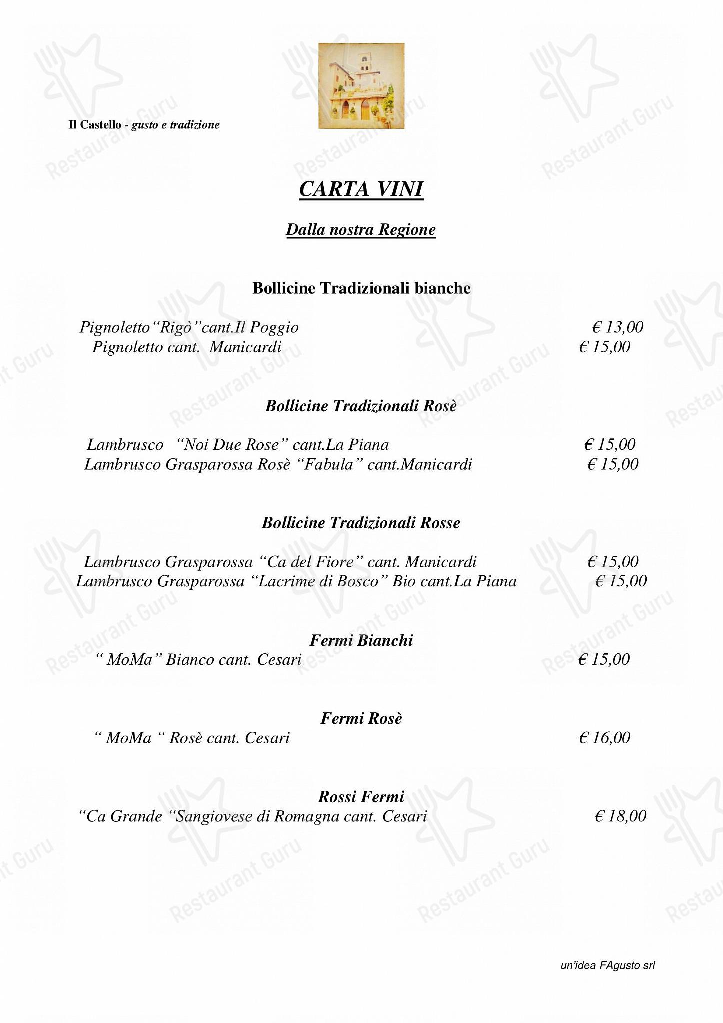 Ristorante Il Castello in Castelvetro di Modena - Takeaway Menu