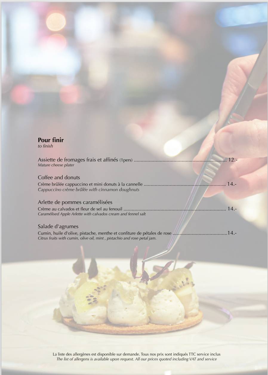 Menu di Cave Restaurant Le180 