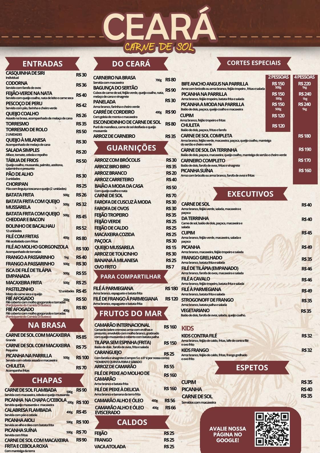 Ceará Carne de Sol cardápio