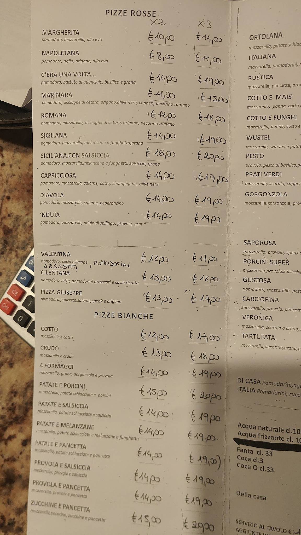 Menu di C'era una volta la Fontana Vecchia 