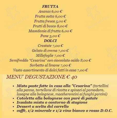 Menu di Cesarina 