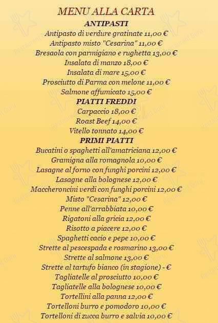 Menu di Cesarina 