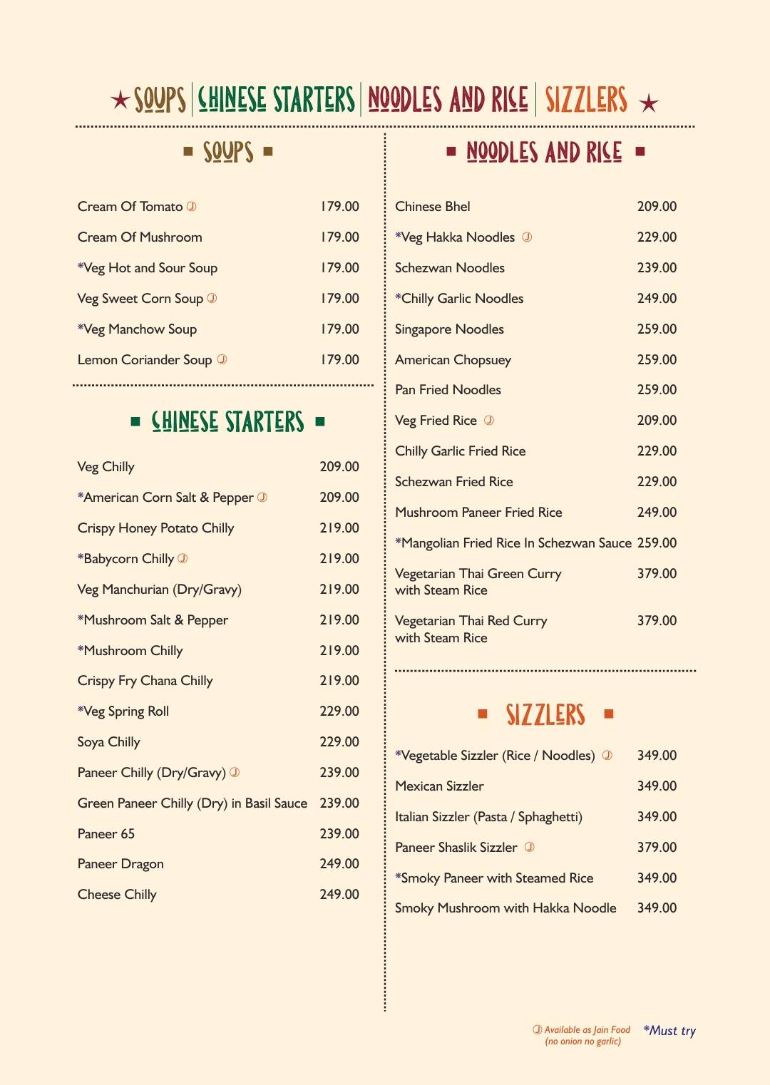 Chai Bubble menu