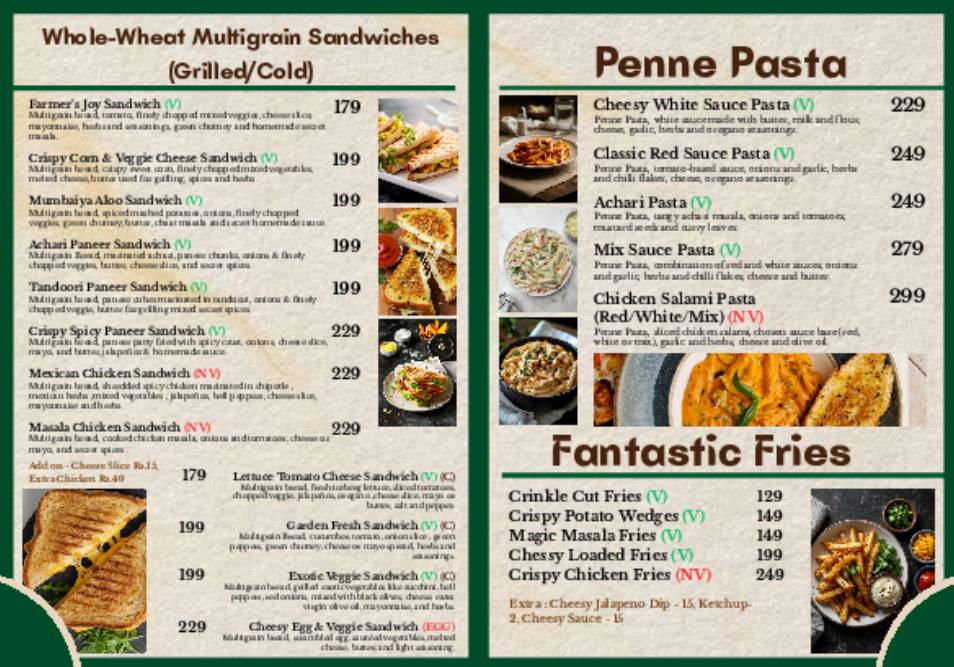 Chaiyum menu