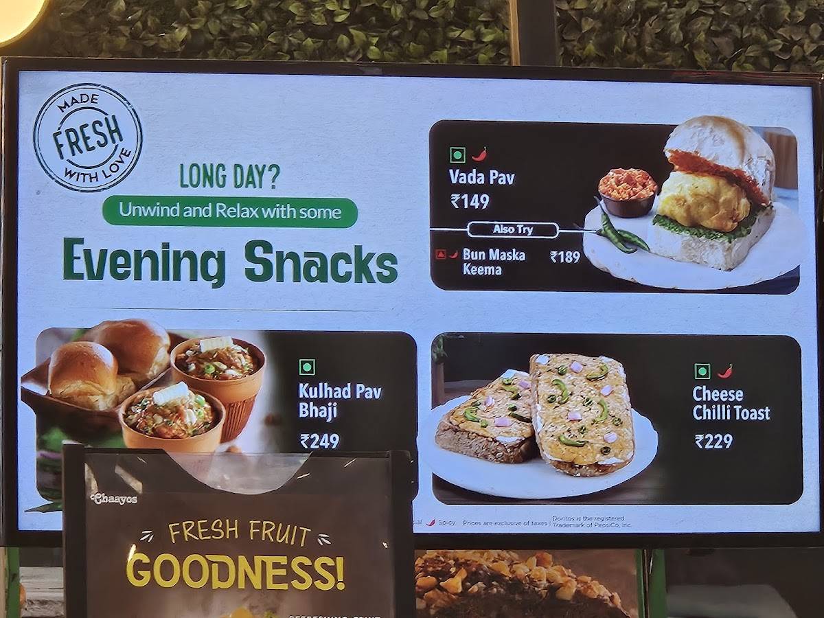 Chaayos Cafe at GF Elante Mall menu