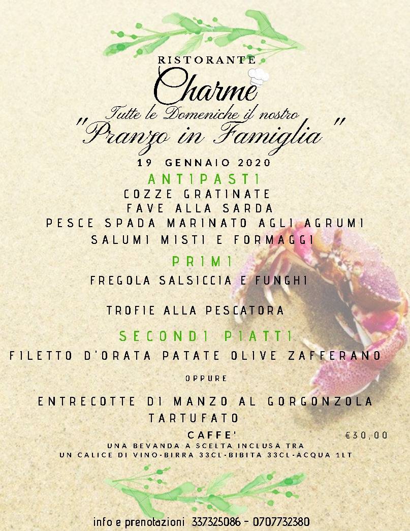 Menu di Charme Ristorante Pizzeria Hotel 