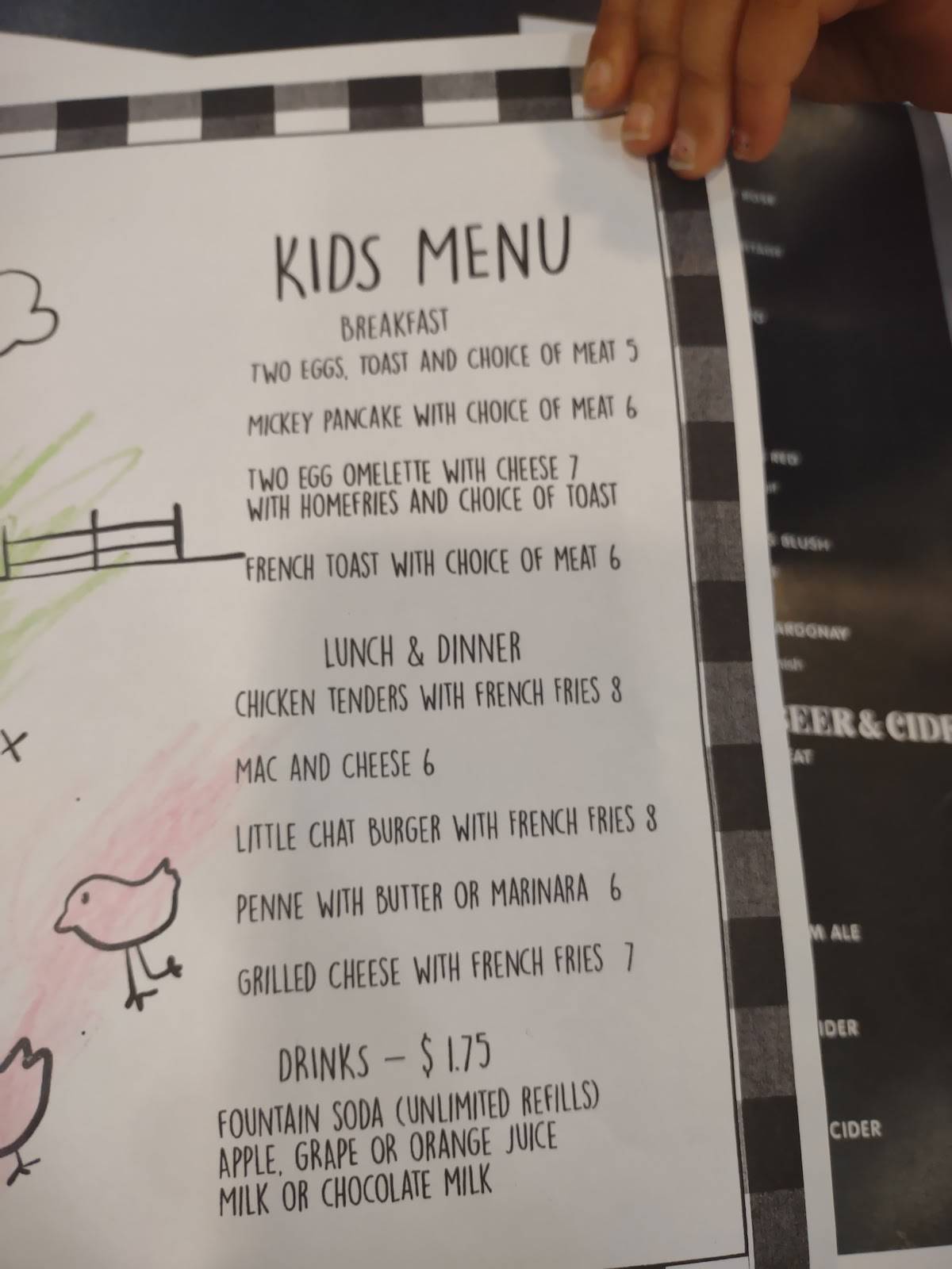 Menu at ChatAWhyle Restaurant, Bath