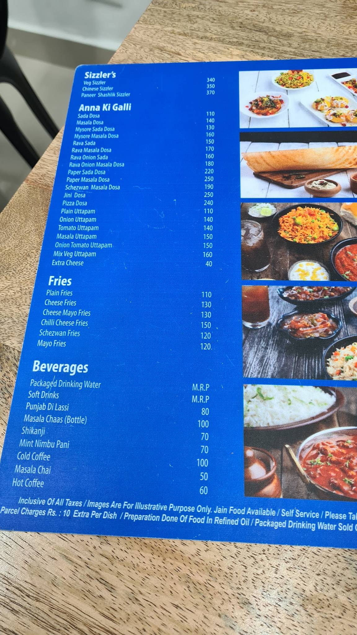 Chatoree menu