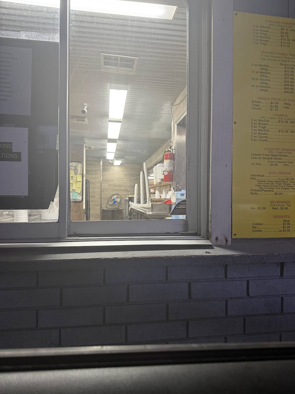 Menu at Charlie's Chicken restaurant, Checotah