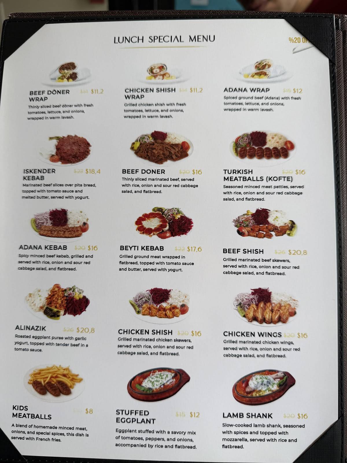 Menu de Kervan Kebab: Turkish Cuisine and Catering Services