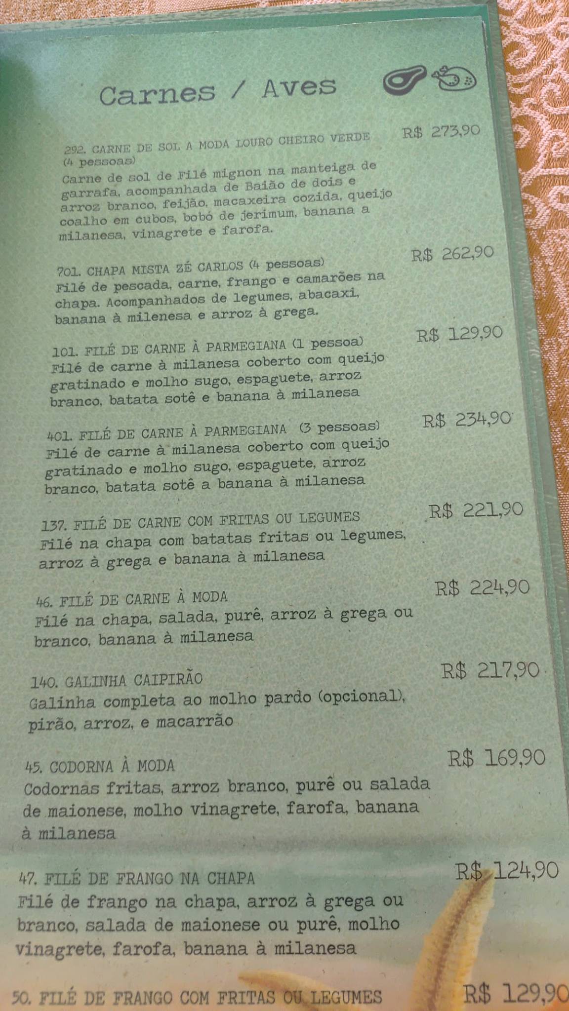 Cheiro Verde cardápio