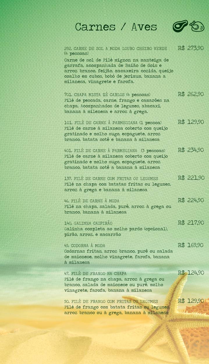 Cheiro Verde cardápio