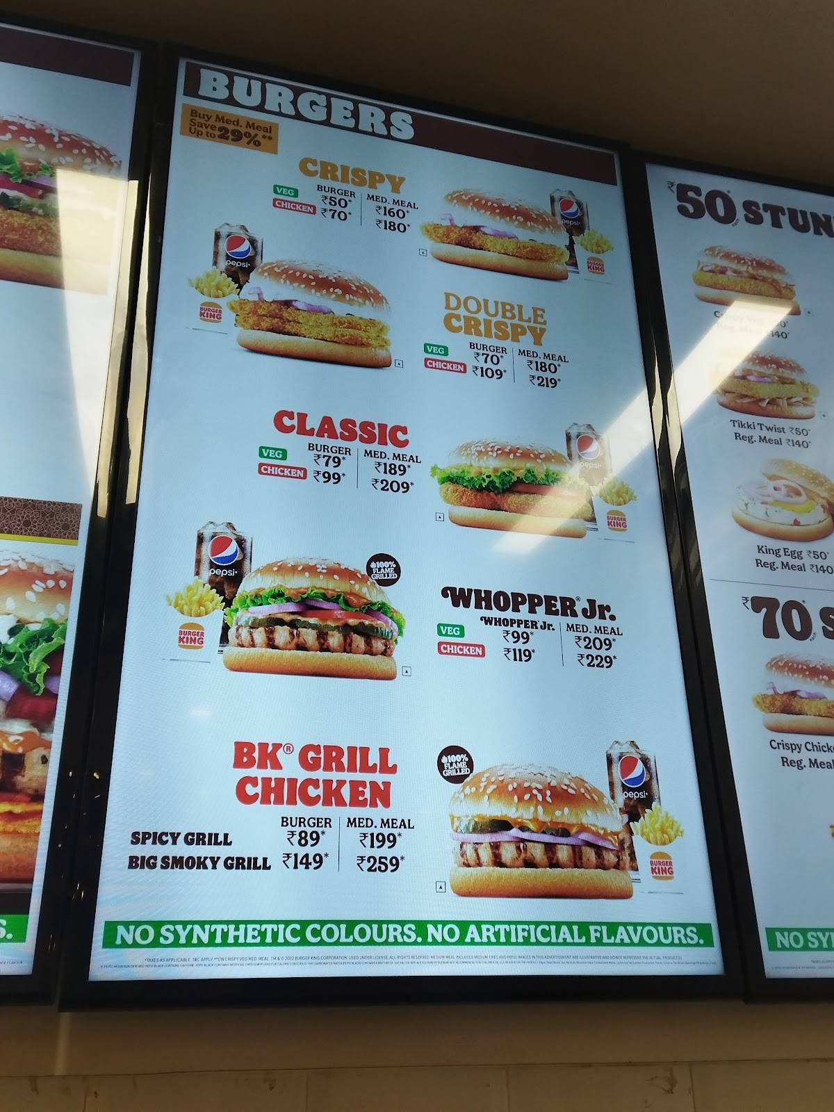 Menu at Burger King, Chennai, Shop No 2