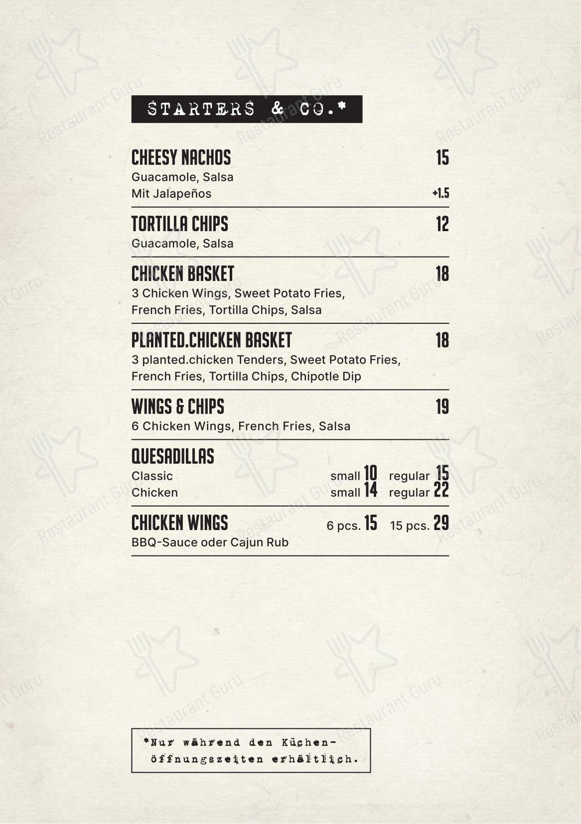 Menu pour Cheyenne - Основное меню