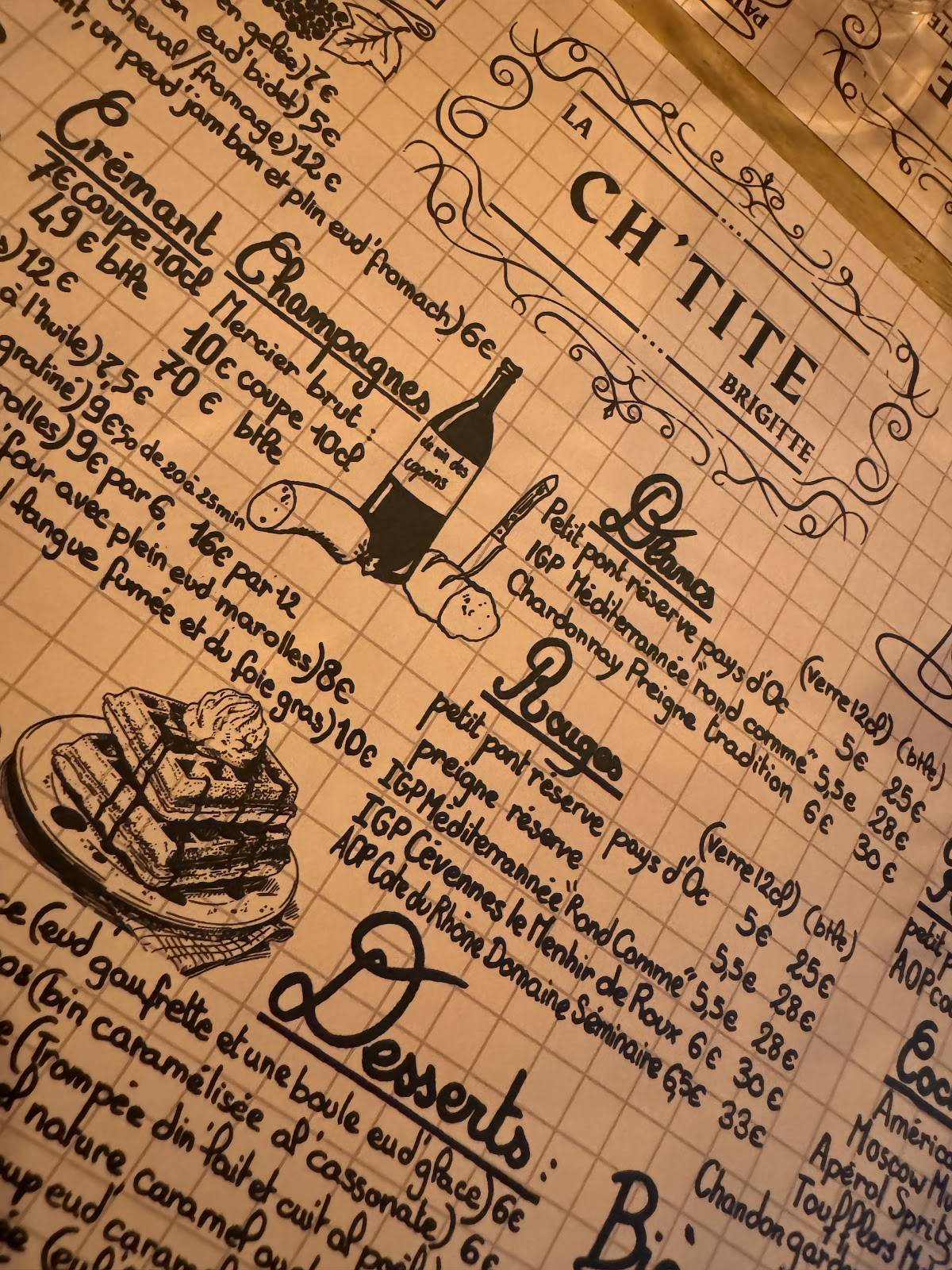 Menu de Chez Brigitte