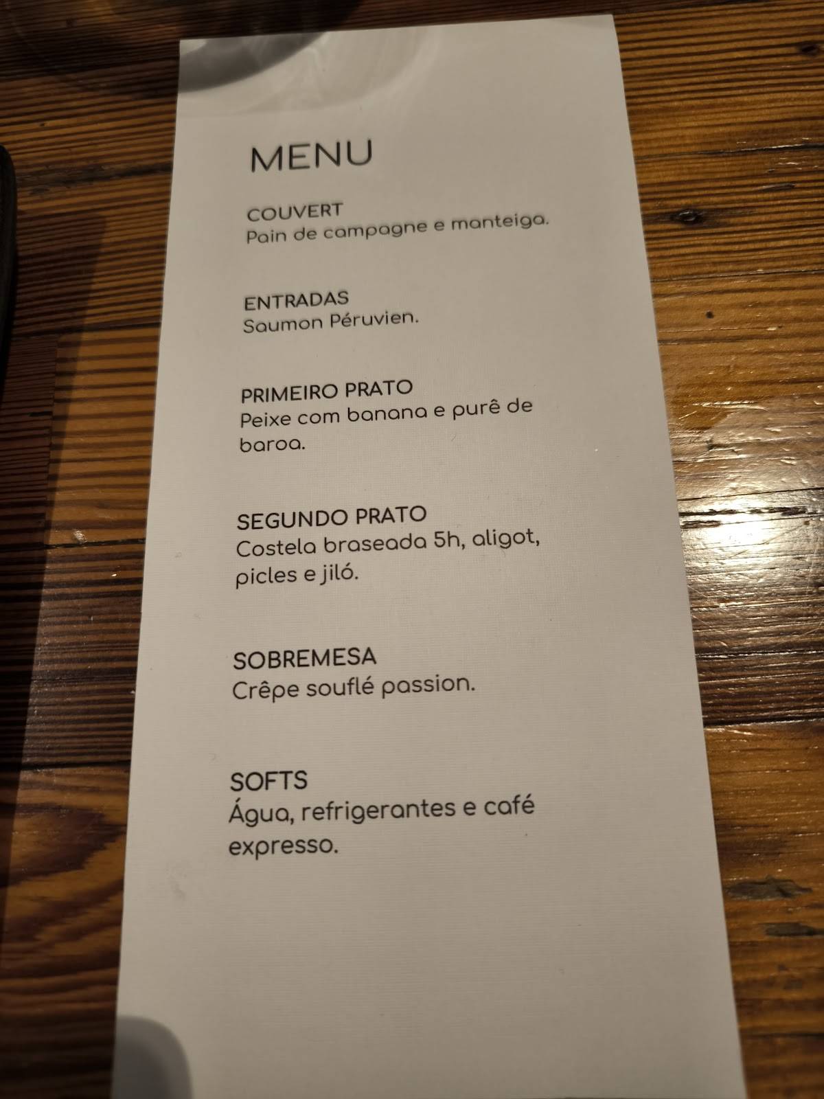 Chez Claude São Paulo cardápio