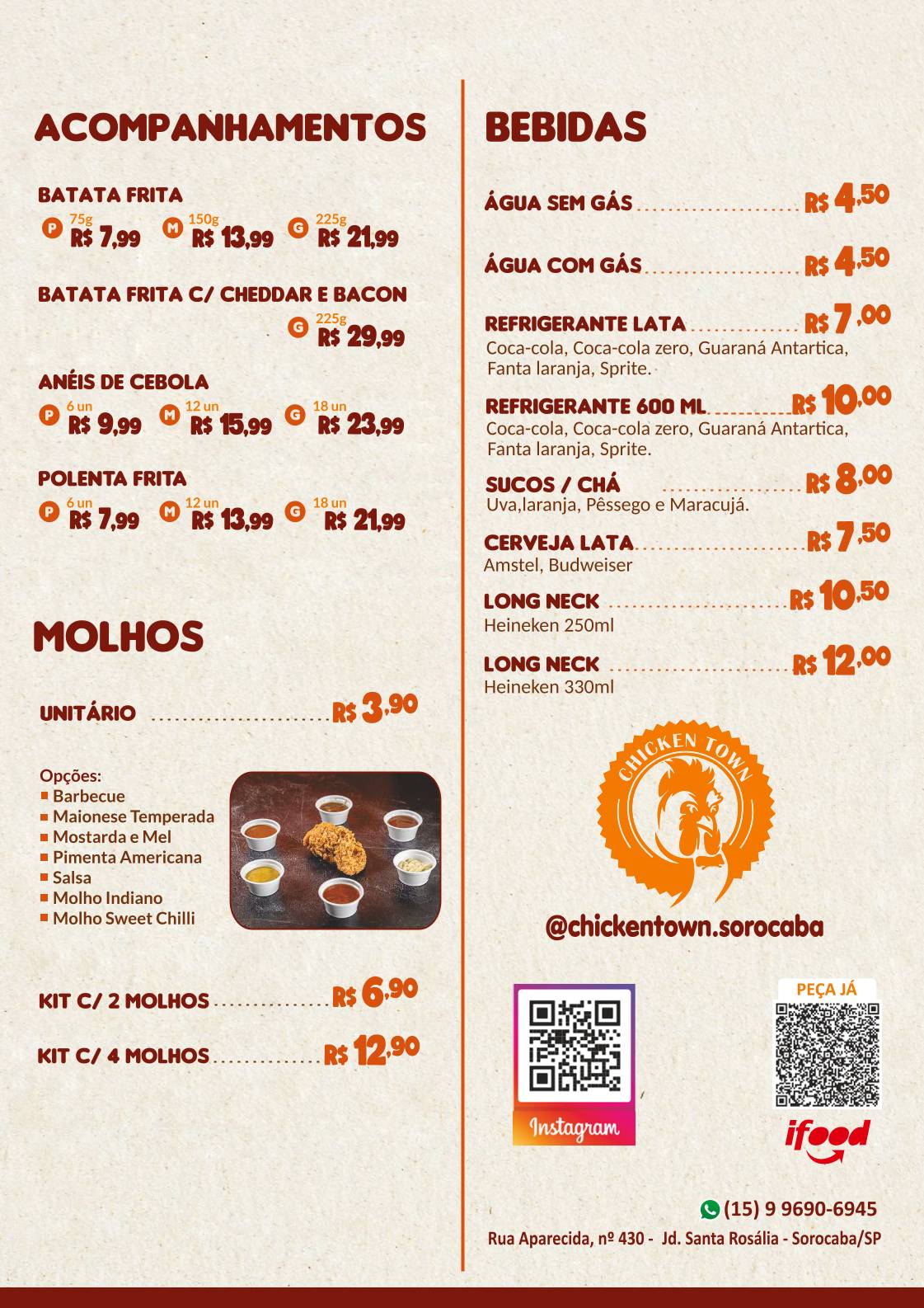 Chicken Town - Sorocaba cardápio