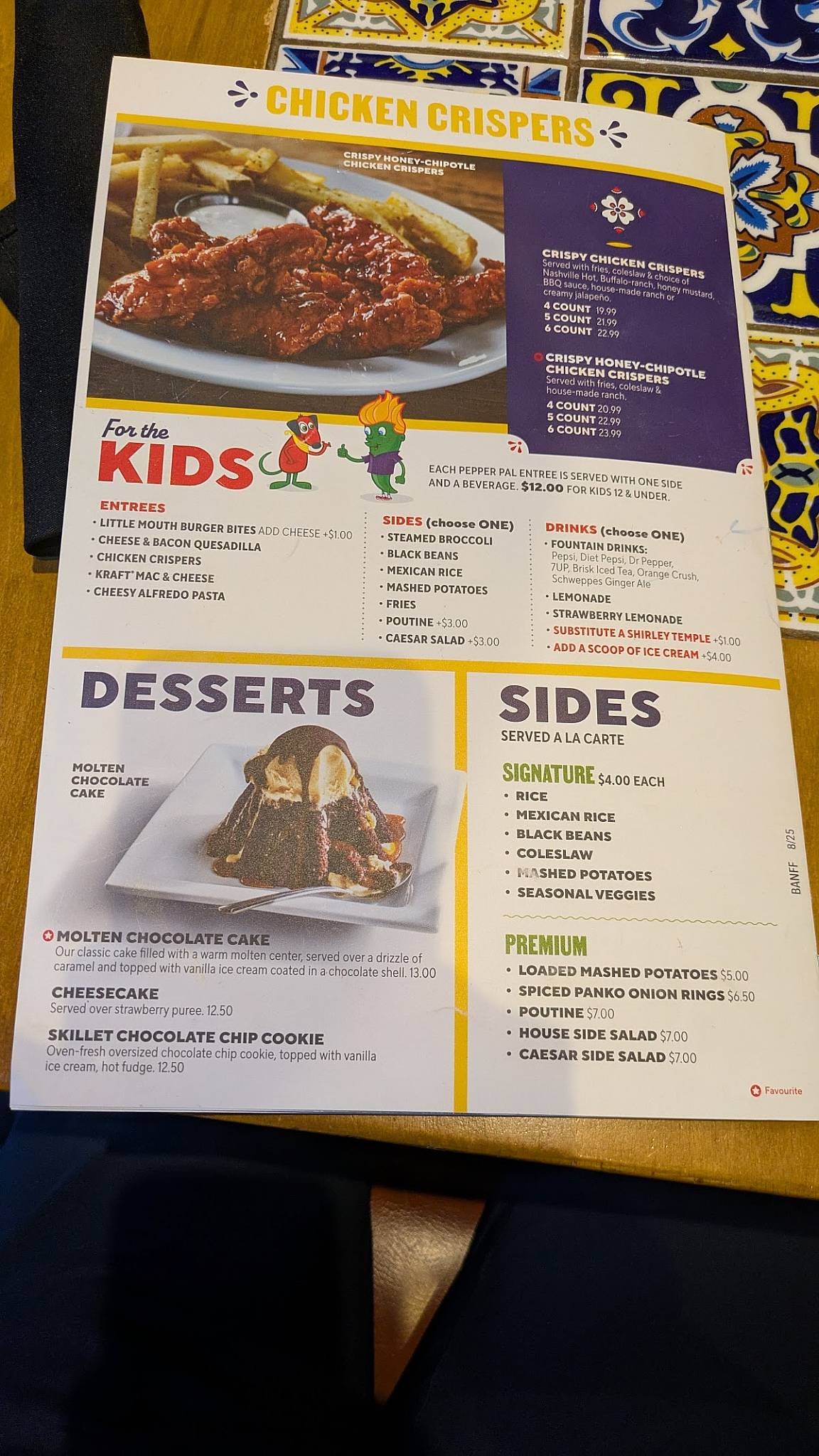 Menu de Chili's Grill & Bar