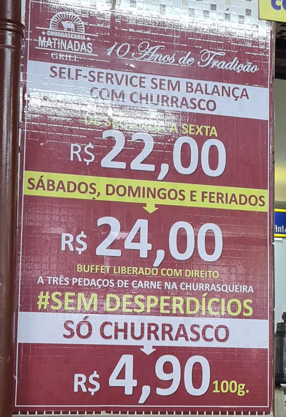 Churrascaria Matinadas cardápio