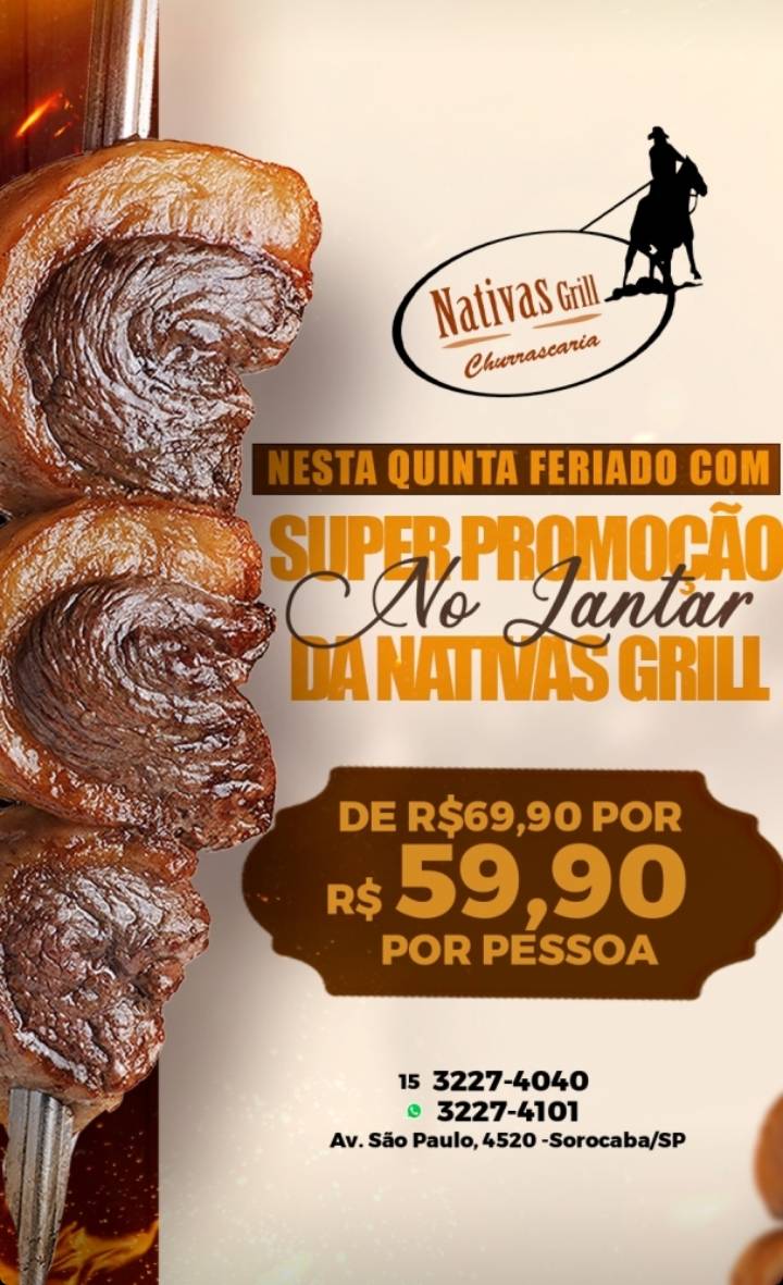 Menu em Churrascaria Nativas Grill Sorocaba Restaurante Rodízio, Sorocaba