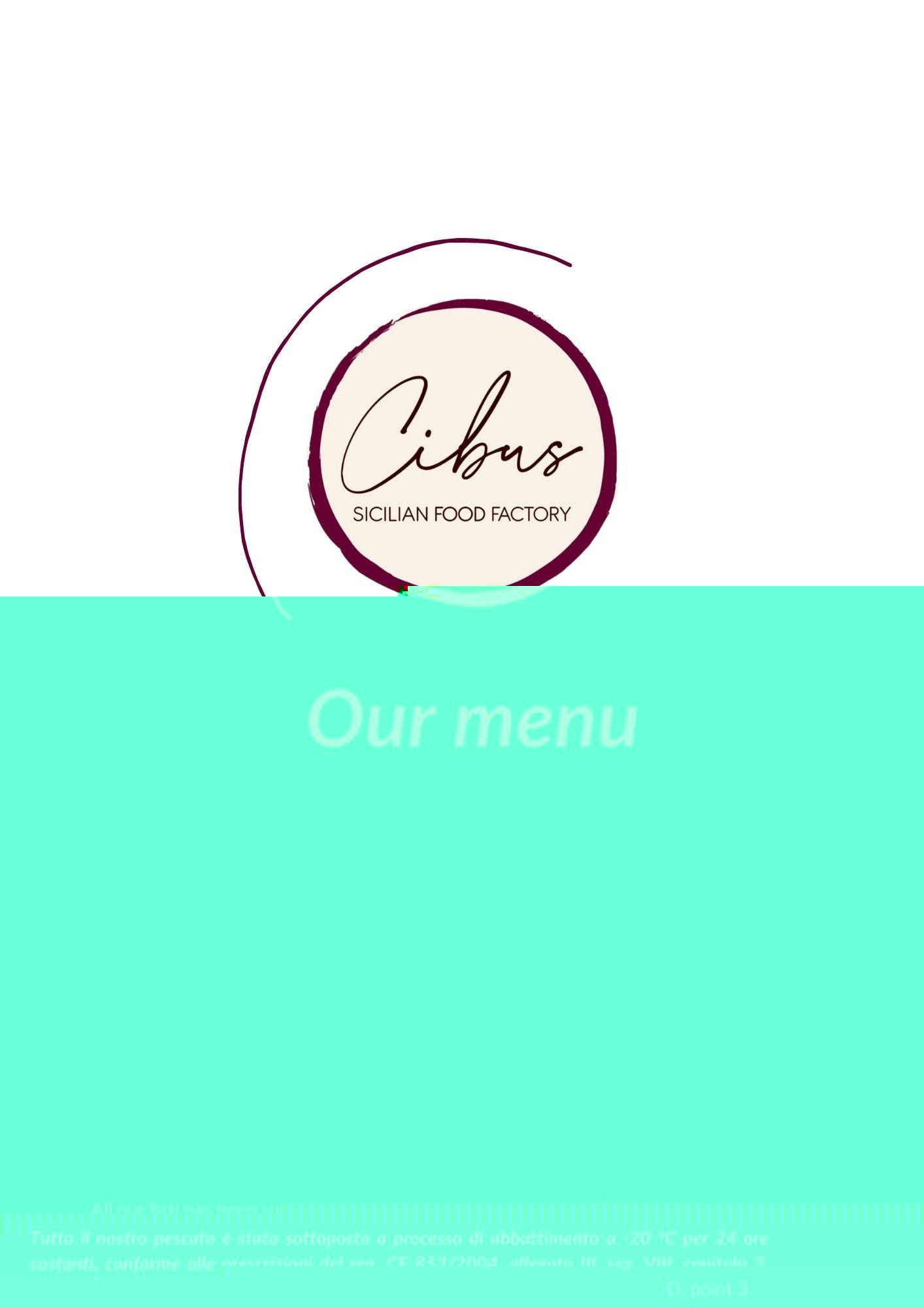 Menu di Cibus Sicilian Food Factory 