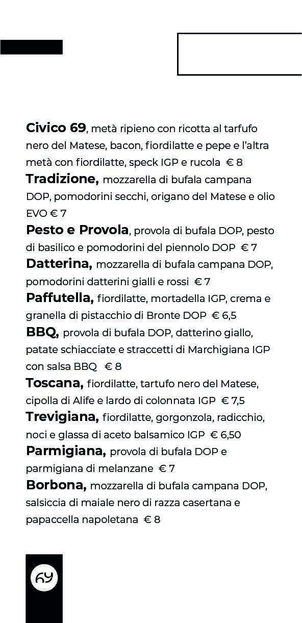Menu di Civico69 